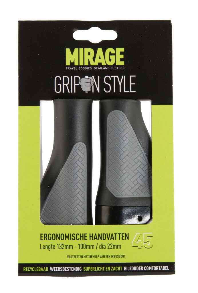 Mirage Fiets Handvatten - Comfortabel Duurzaam - Zwart Grijs