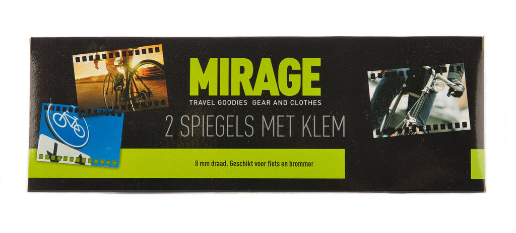 Mirage Spiegelset met klem 8 mm universeel