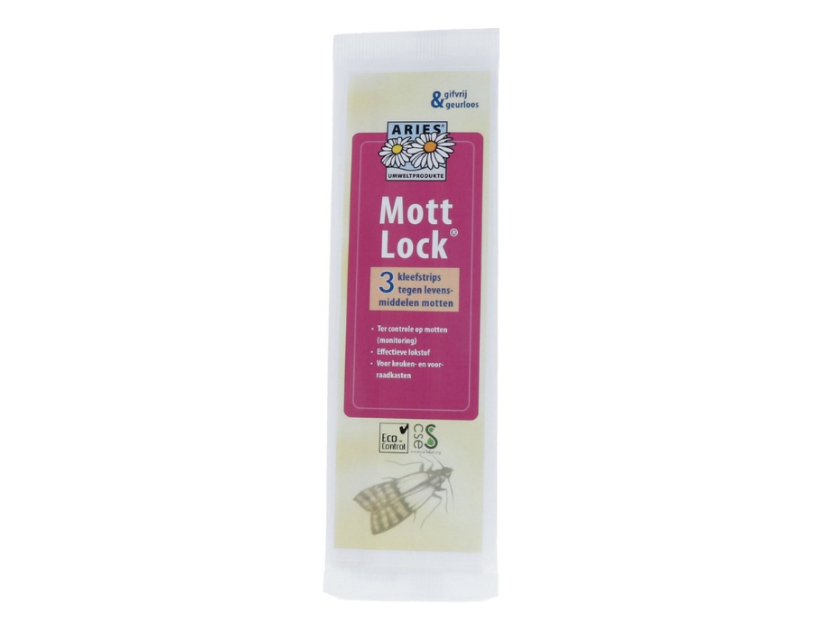 Aries mottlock mottenval kleefstrips - gifvrij - 3 stuks