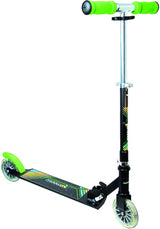 Muuwmi Neon 2-wiel Kinderstep LED Opvouwbaar Voetrem Zwart Groen