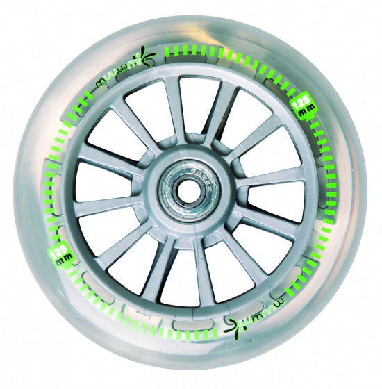 Muuwmi Neon 2-wiel Kinderstep LED Opvouwbaar Voetrem Zwart Groen