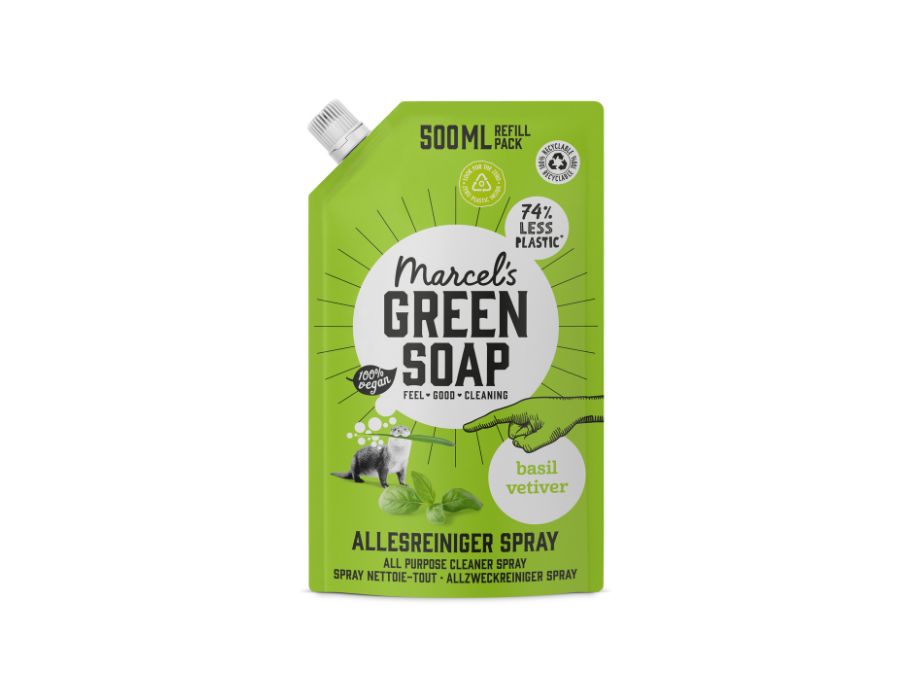 Marcel's groene zeep navulling - allesreiniger spray - basilicum vetiver - 500ml
