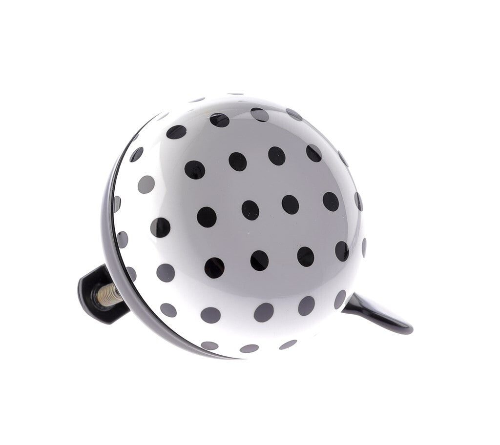 Nv ding dong bel 60mm dots wit met zwarte stippenkaart