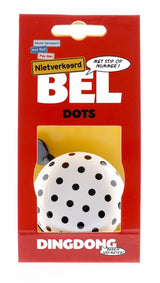 Nv ding dong bel 60mm dots wit met zwarte stippenkaart
