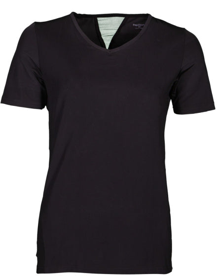 Papillon fitness shirt s sl v-neck dames zwart maat s