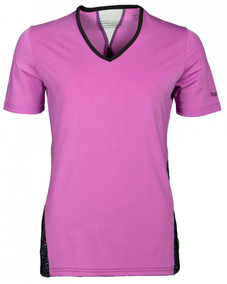 Papillon Sportshirt dames polyester elastaan roze zwart mt L