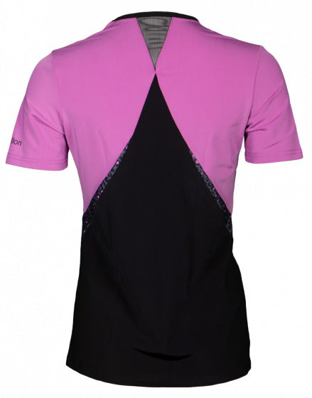 Papillon Sportshirt dames polyester elastaan roze zwart mt L