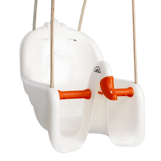 Paradiso toys Baby schommelzitje Zwaan wit oranje