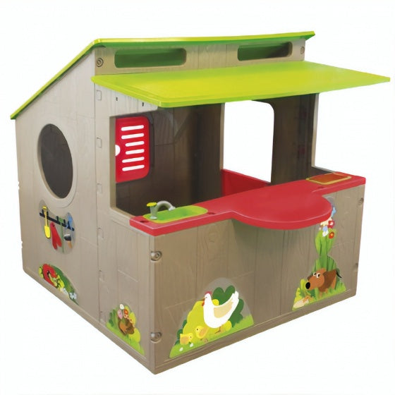 Paradiso toys Kiosk Speelhuis 139 x 118 cm Bruin groen rood