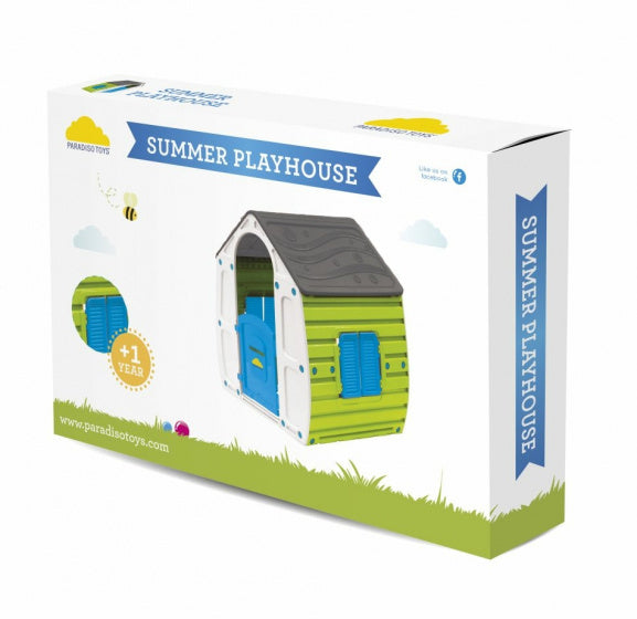 Paradiso toys Speelhuis Summer 102 x 90 cm groen grijs blauw