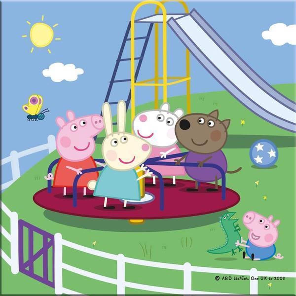 Dinotoys peppa pig kinder puzzel 3 x 55 stukjes gemaakt van stevig karton