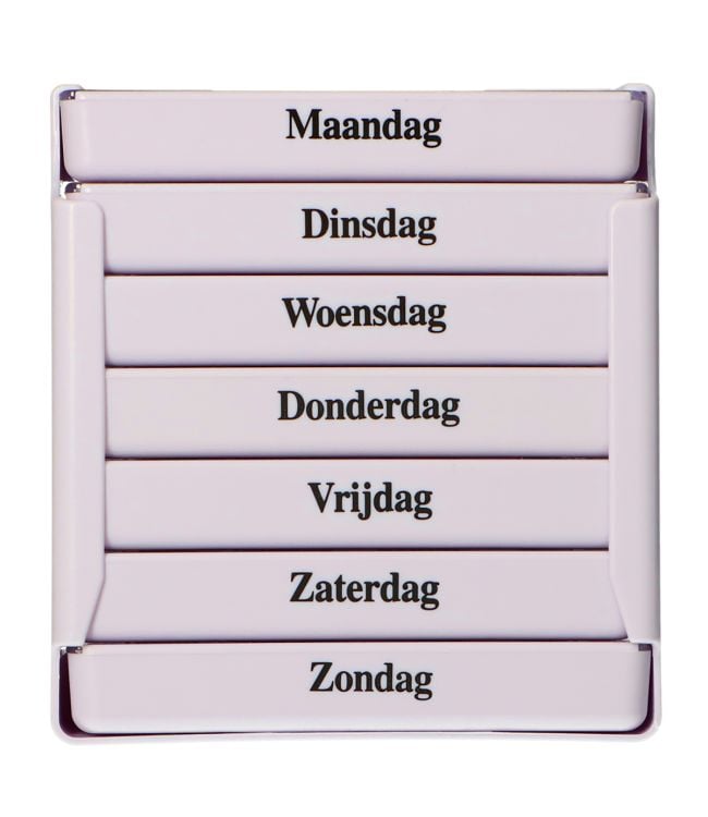 Jvdl pillendoos week 4 vakken per dag wit