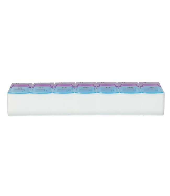 Jvdl pillendoos 7 dagen ochtend - avond blauw paars