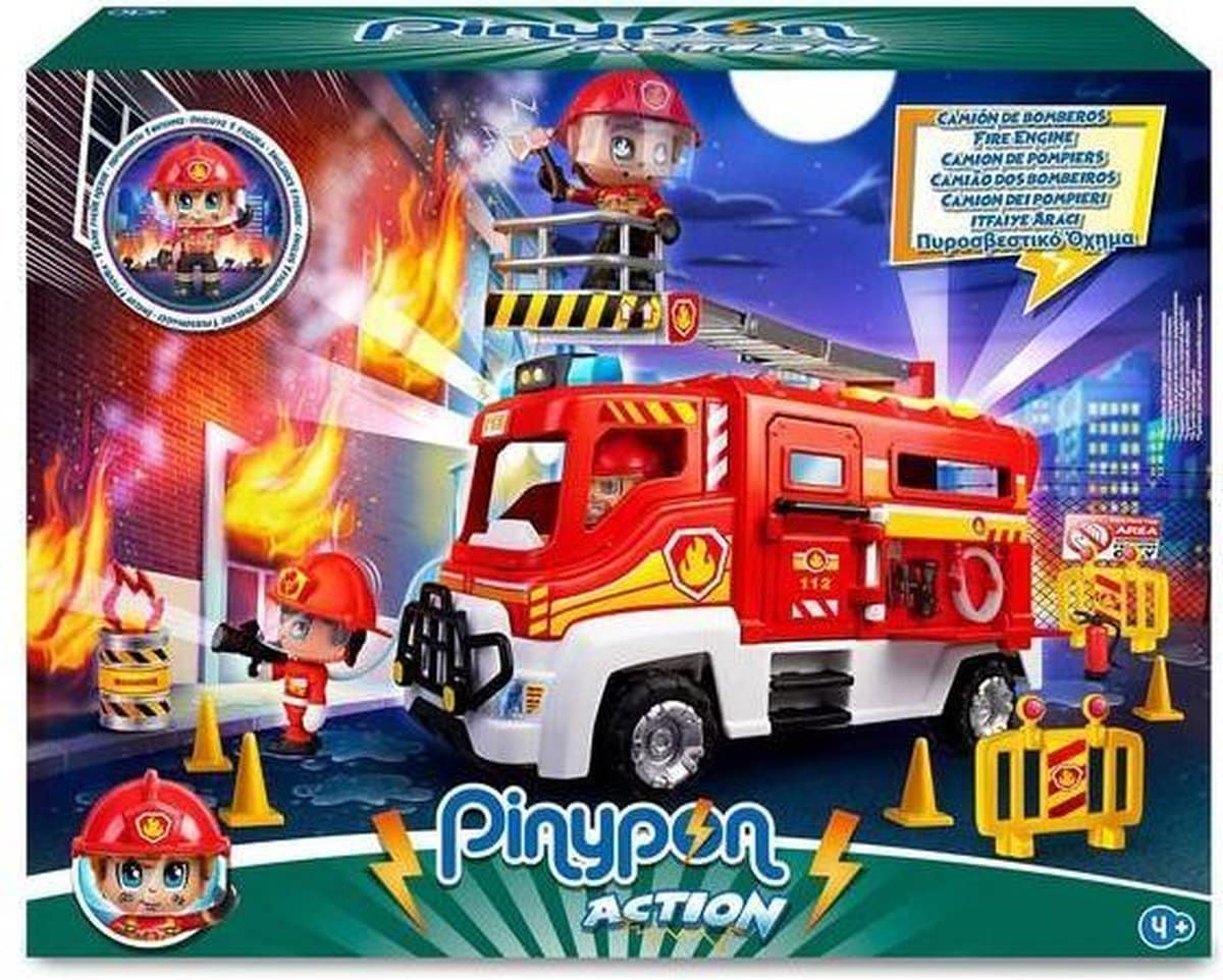 Famosa pinypon brandweer wagen met speel figuurtje als brandweerman