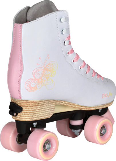 Playlife Adjustable rolschaatsen junior wit roze maat 35 38