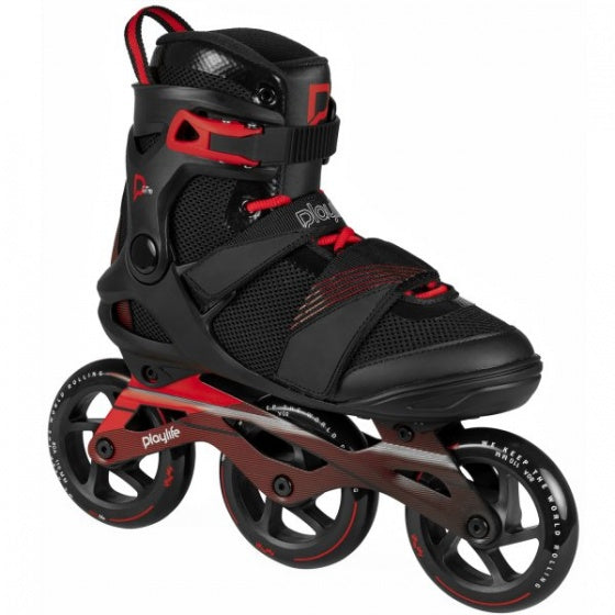 Playlife GT Black 110 inlineskates heren zwart rood maat 38