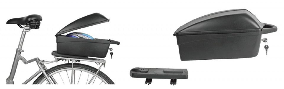 Topkoffer Polisport Luxe met quick release bagagedragerbevestiging - zwart