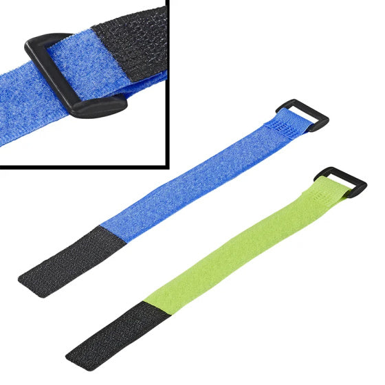 Proplus Kabelbinders klittenband 8 stuks blauw groen