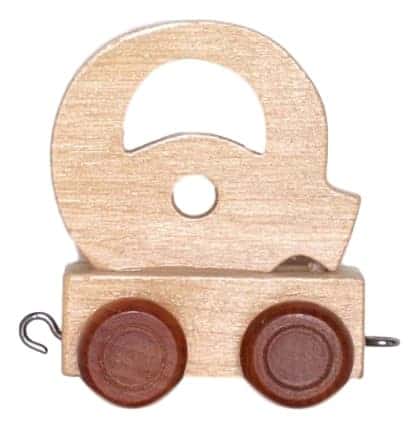 Bongers speelgoed houten letter q met wieltjes 6 cm hoog