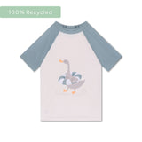 Resortstreep | groen uv zwemshirt met korte mouwen