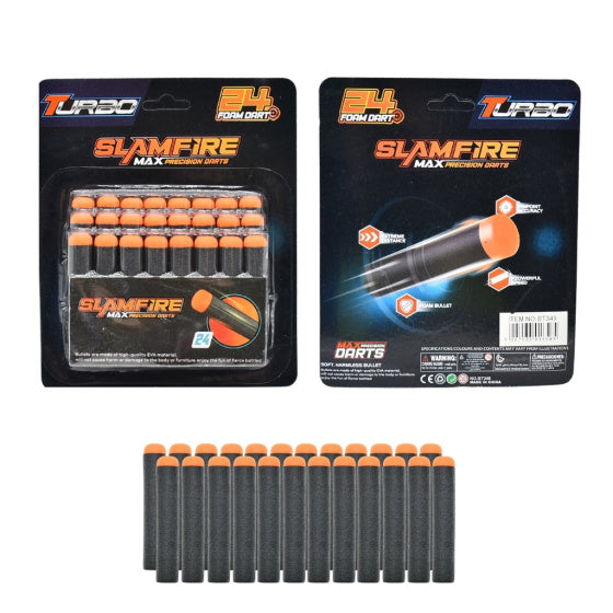 Fast pioneer foam kogels voor speelgoedpistool 24 stuks zwart