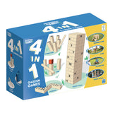 Grasshopper 4-in-1 Houten Garden Games Kubb Domino Jenga