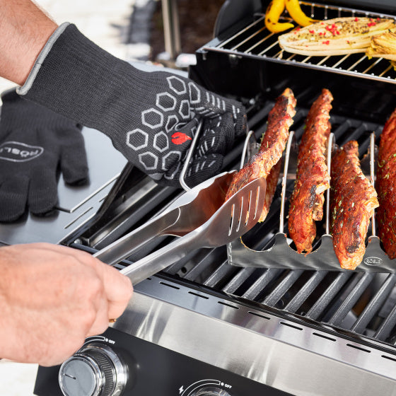 Rösle Premium barbecuehandschoenen 33,5 cm zwart 2 stuks