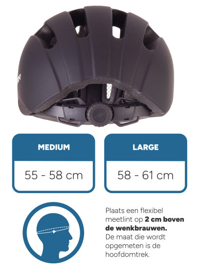Rucanor City Flow Fietshelm Verstelbaar Zwart Maat 55-58 cm (M)
