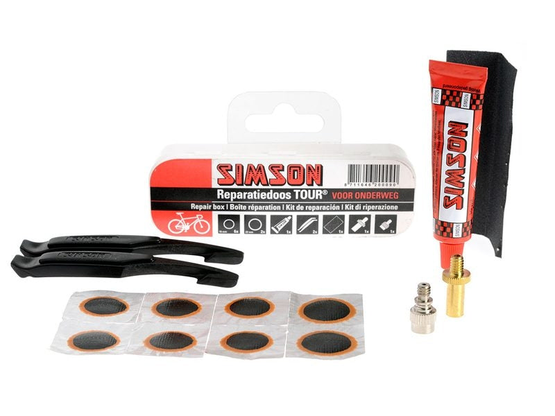 reparatiedoos Tour 11,5 cm aluminium rood wit 15-delig