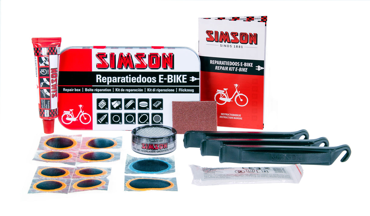 reparatiedoos E-bike aluminium rood wit 14-delig