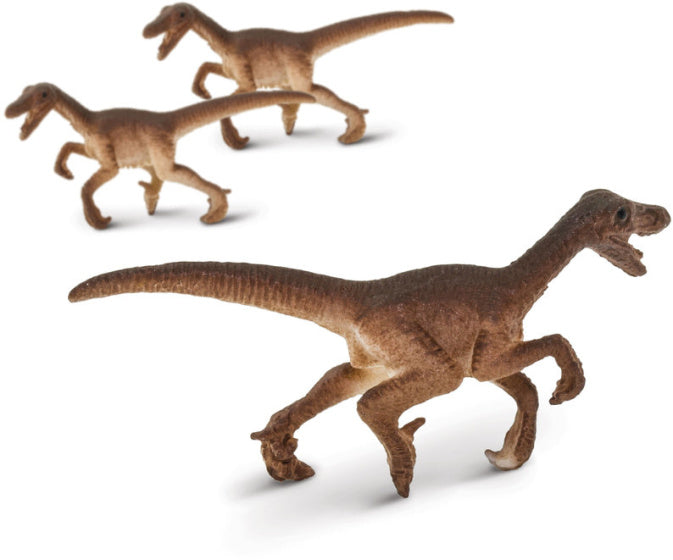 Safari Velociraptor speelfiguren 2 cm BPA-vrij bruin 192-delig