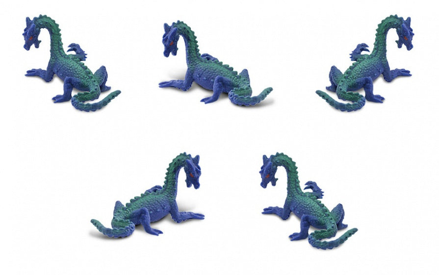 Safari Zeedraken speelfiguren 2 cm BPA-vrij blauw 192-delig
