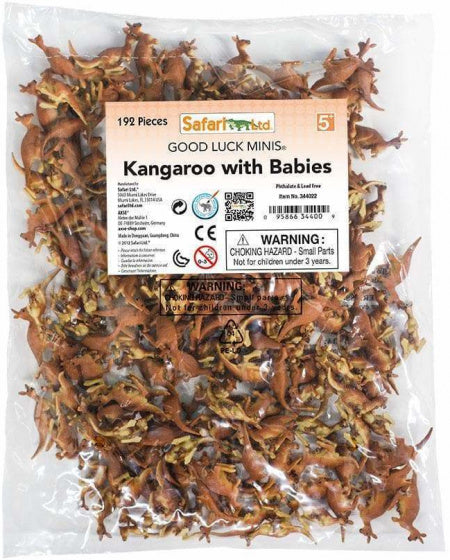 Safari Kangoeroes speelset 2,5 cm bruin 192-delig