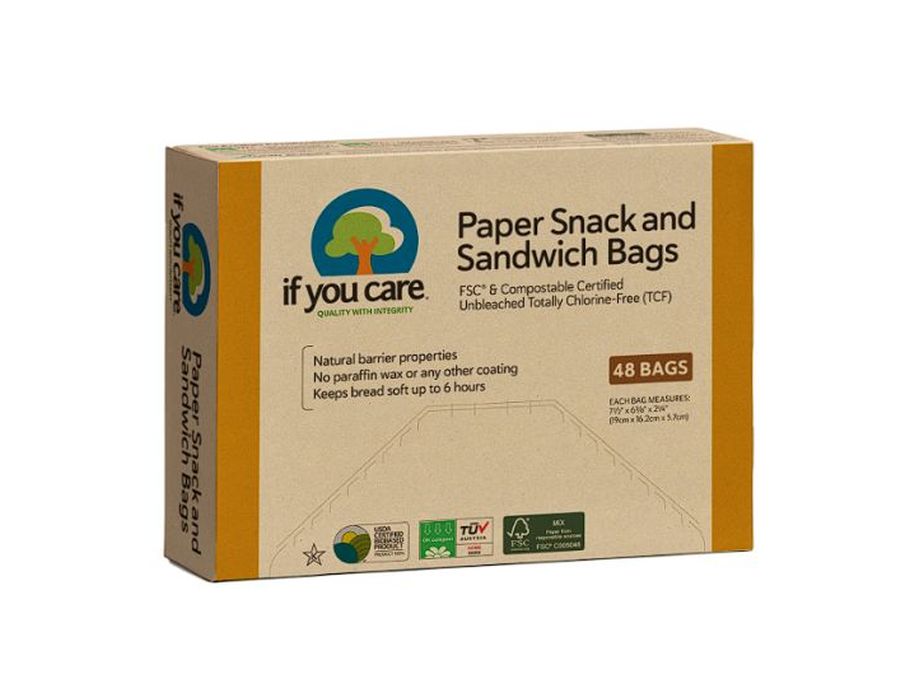 If you care snack- boterhamzakjes - fsc ongebleekt papier - 48 st. - 19x16x5.7cm