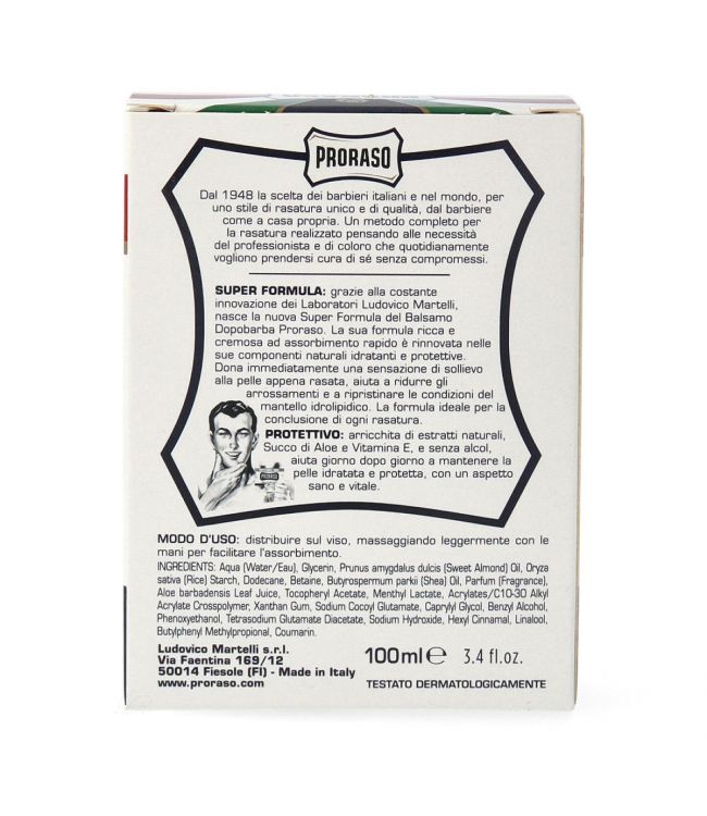 Proraso aftershave balsem met aloe en vitamine e 100ml