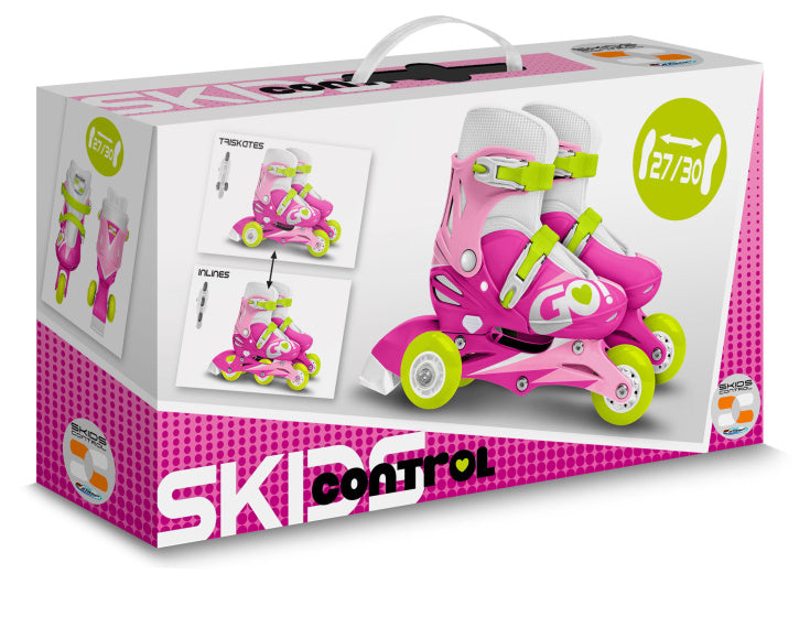 Skids control Inline Skates Verstelbaar Roze Wit maat 27-30