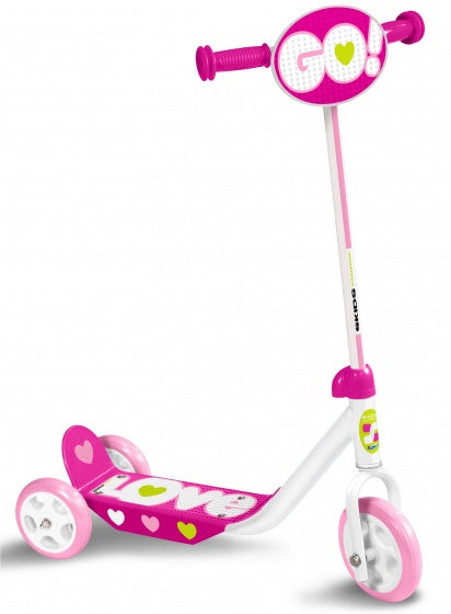 Skids control Love 3-wiel Kinderstep Vrijloop Meisjes Roze Wit