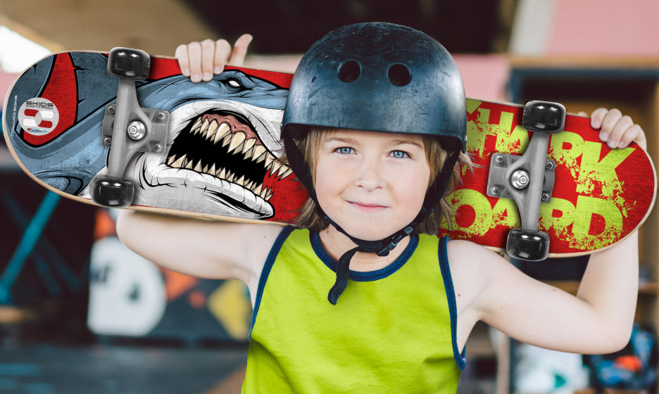 Skids control Shark skateboard junior hout PVC rood blauw