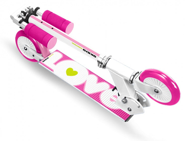 Skids control Vouwstep Love voetrem meisjes roze