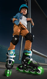 inline skates hardboot verstelbaar zwart maat 30-33