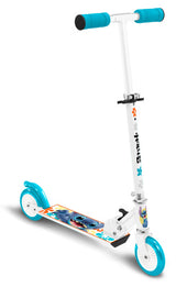 Disney 2-wiel Kinderstep Opvouwbaar Voetrem Wit Petroblauw