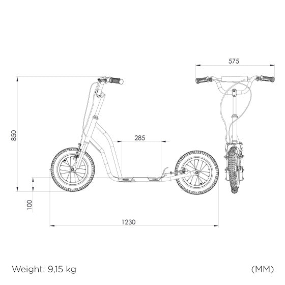 Stiga sports Air scooter 12 inch autoped step zwart