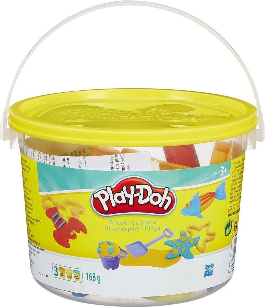 Otto simon play-doh dough emmertje met 3 potjes klei en strand vormen