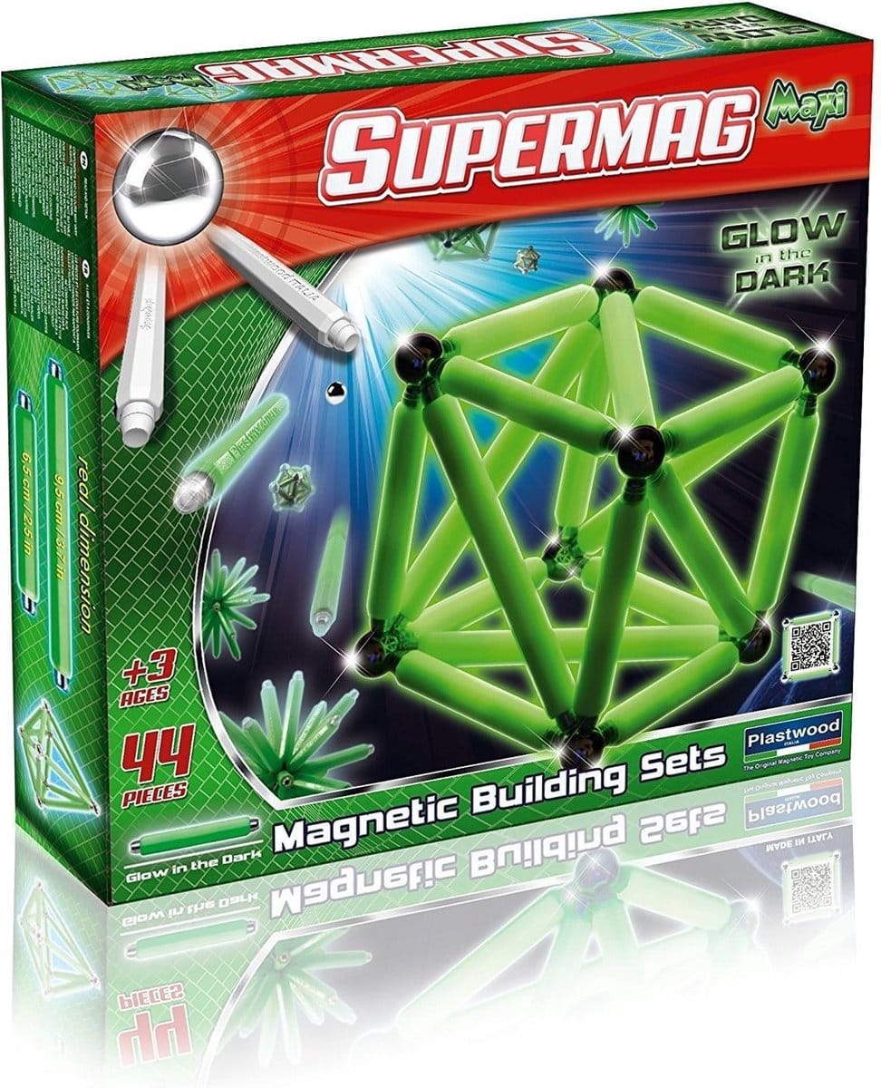 Selecta supermag maxi glow 44 delige magnetenset