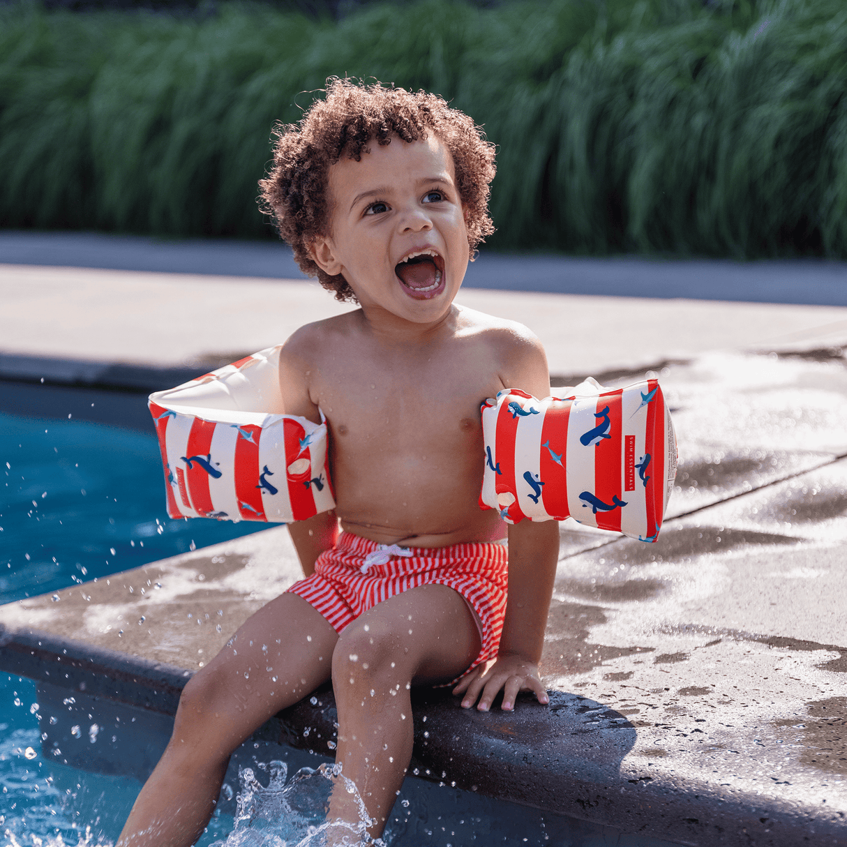 Ocean stripes | rood witte zwembandjes 2-6 jaar