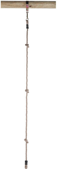SwingKing Klimtouw met 3 Knopen en 1 Ring 180 cm Naturel