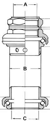 balhoofd cartridge seiki aluminium 1 inch zilver