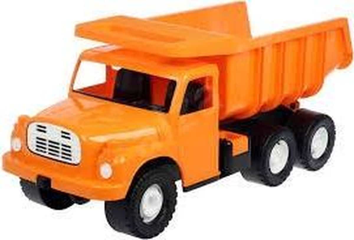 Dinotoys tatra kiepwagen oranje, 71 cm groot, draaggewicht 100 kg