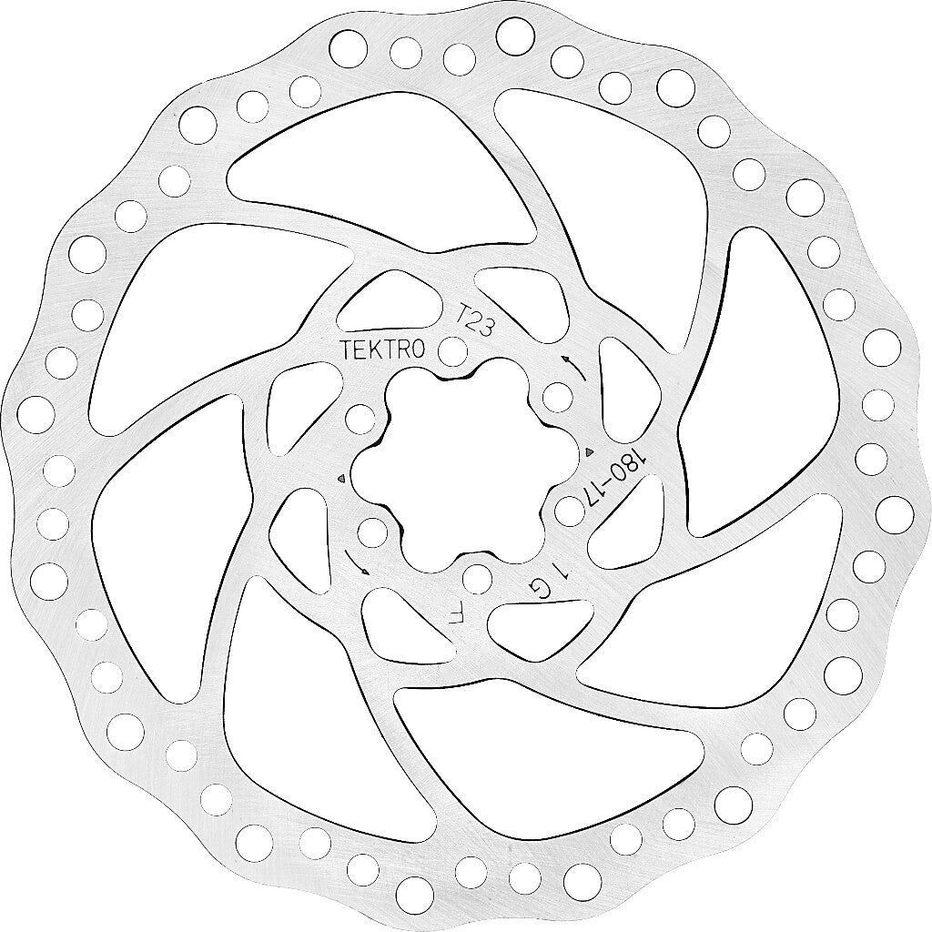Tektro schijfrem rotor tr180-17 ø180 2.3mm, zilver