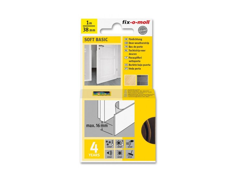 Fix-o-moll tochtband deur - wit 38mm